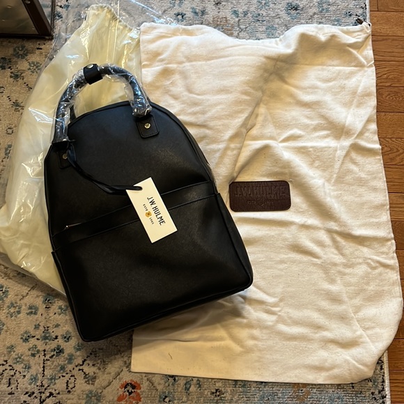 NWT JW Hulme Emma Convertible Black Leather Backpack - Picture 16 of 16